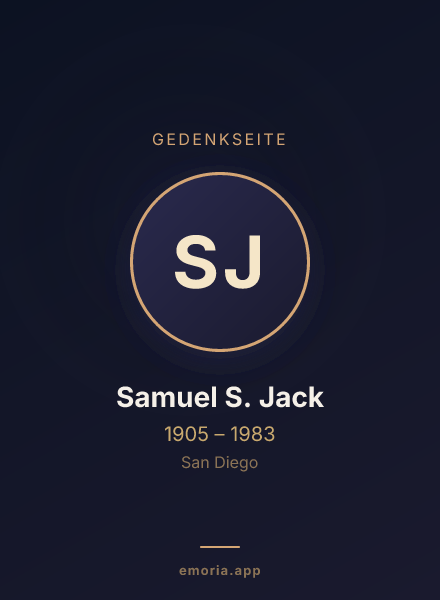 Gedenkportrait von Samuel S. Jack