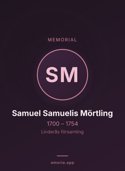 Memorial portrait of Samuel Samuelis Mörtling