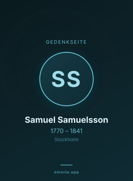 Gedenkportrait von Samuel Samuelsson