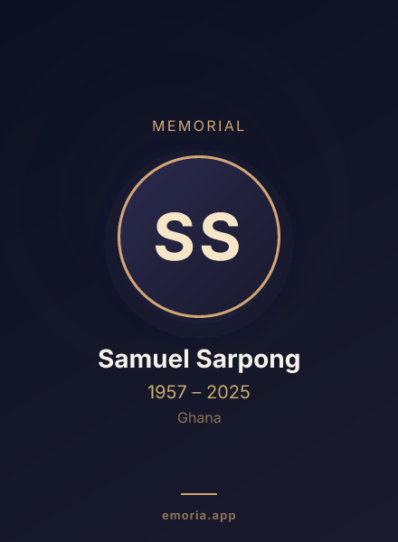 Memorial portrait of Samuel Sarpong