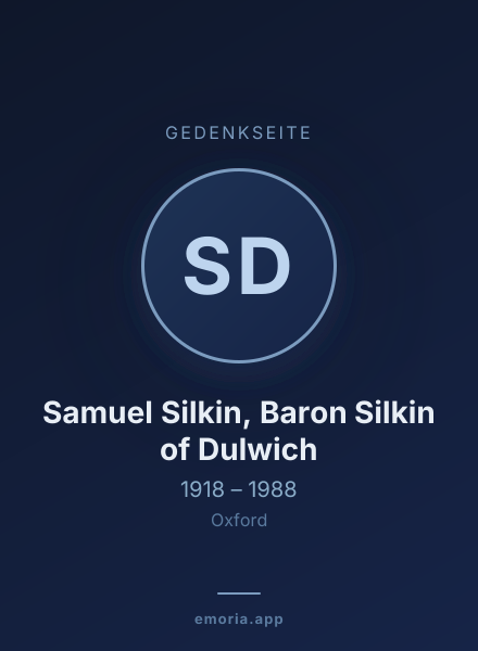 Gedenkportrait von Samuel Silkin, Baron Silkin of Dulwich