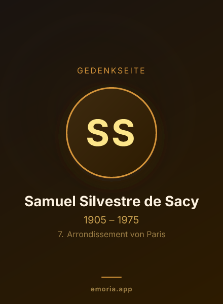 Gedenkportrait von Samuel Silvestre de Sacy
