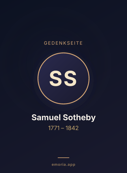 Gedenkportrait von Samuel Sotheby