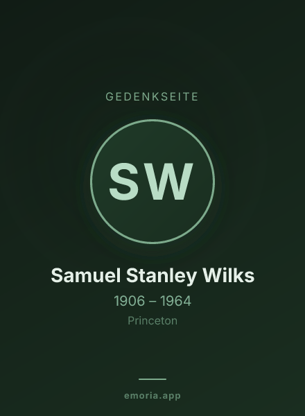 Gedenkportrait von Samuel Stanley Wilks