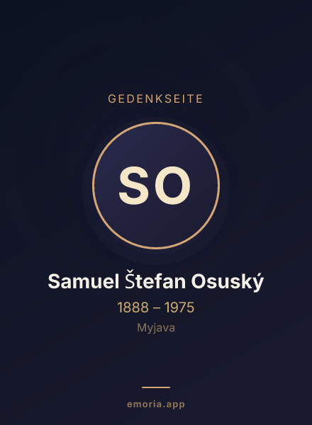 Gedenkportrait von Samuel Štefan Osuský