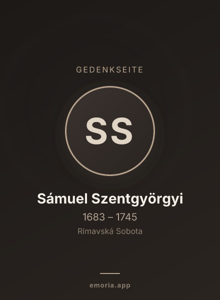 Gedenkportrait von Sámuel Szentgyörgyi