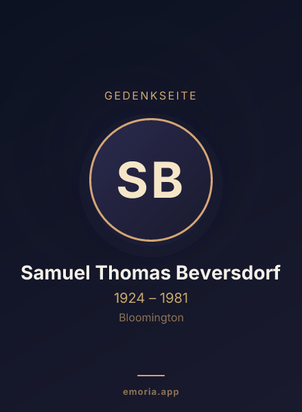 Gedenkportrait von Samuel Thomas Beversdorf