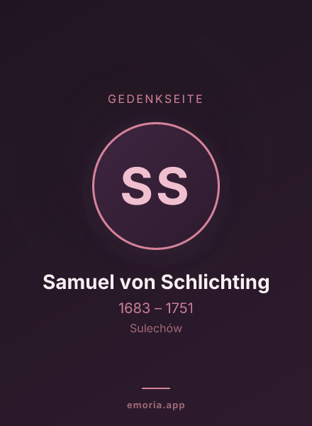 Gedenkportrait von Samuel von Schlichting