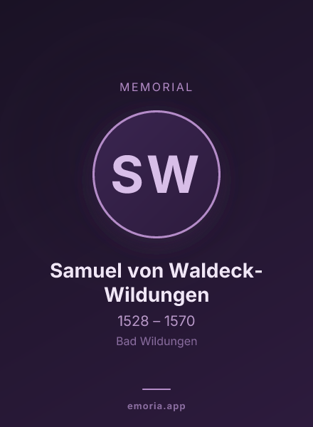 Memorial portrait of Samuel von Waldeck-Wildungen