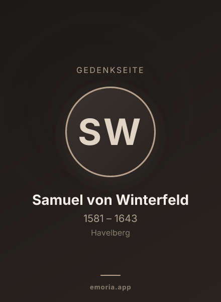 Gedenkportrait von Samuel von Winterfeld