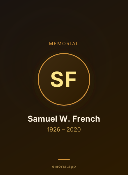 Memorial portrait of Samuel W. French