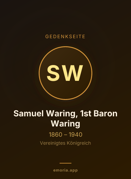 Gedenkportrait von Samuel Waring, 1st Baron Waring