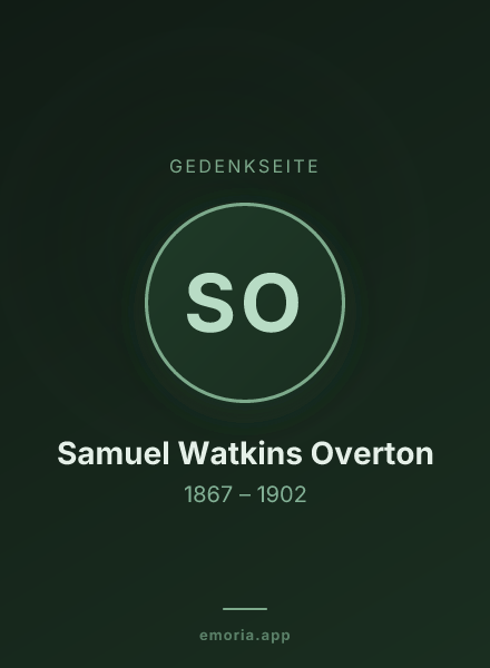 Gedenkportrait von Samuel Watkins Overton
