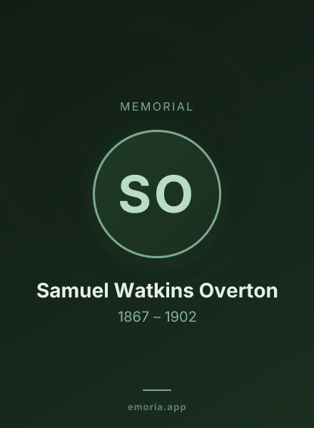 Memorial portrait of Samuel Watkins Overton