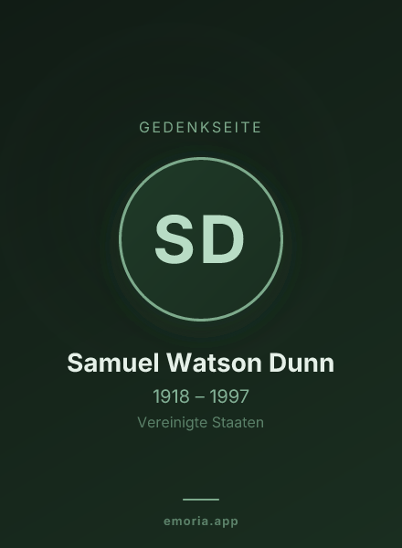 Gedenkportrait von Samuel Watson Dunn