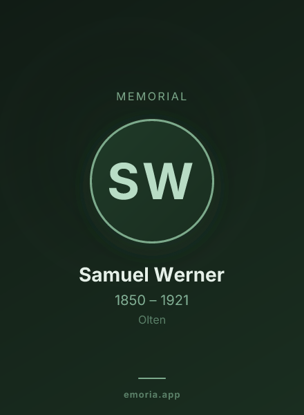 Memorial portrait of Samuel Werner