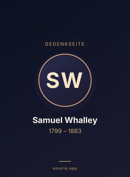 Gedenkportrait von Samuel Whalley