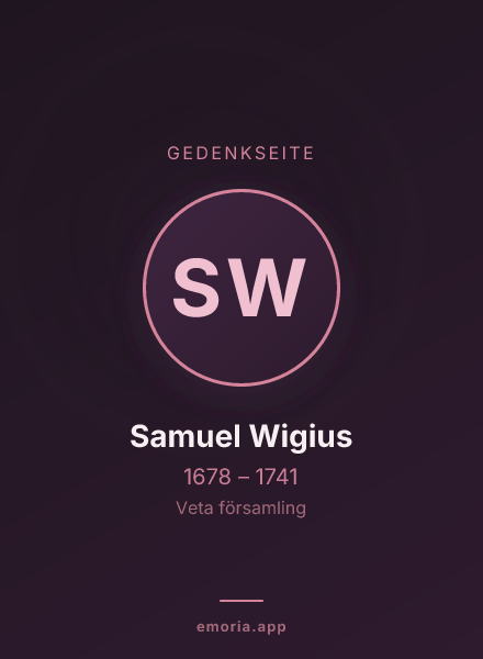 Gedenkportrait von Samuel Wigius