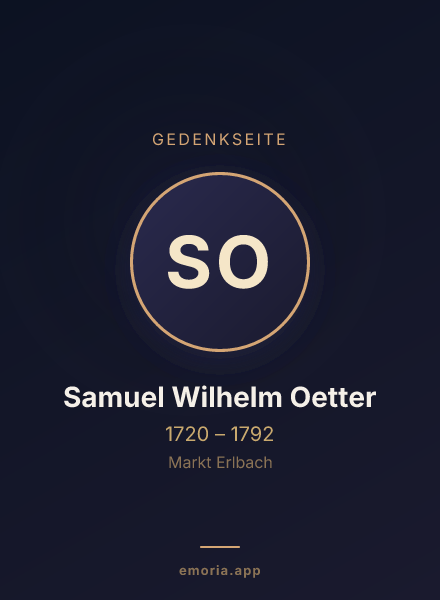 Gedenkportrait von Samuel Wilhelm Oetter