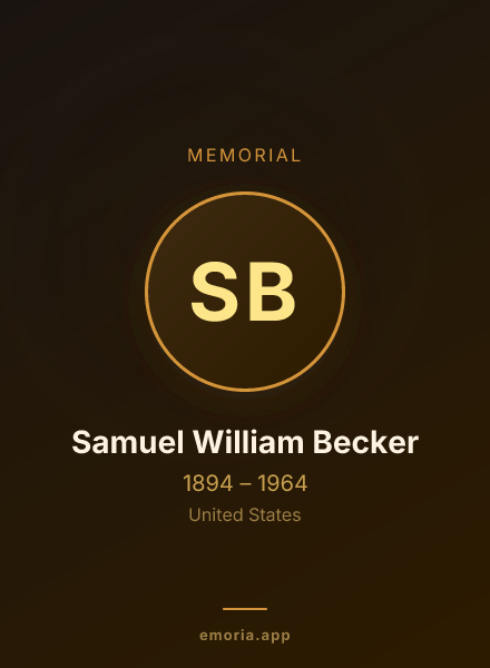 Memorial portrait of Samuel William Becker