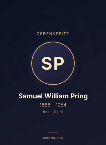 Gedenkportrait von Samuel William Pring