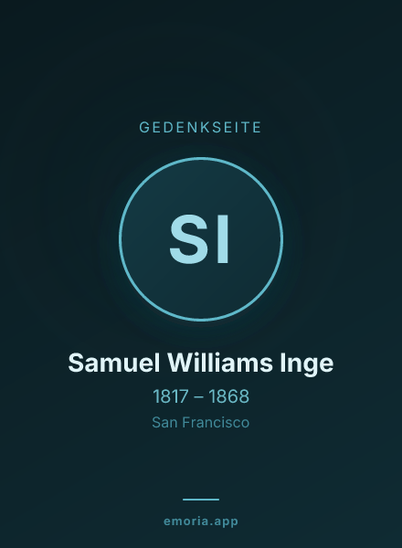 Gedenkportrait von Samuel Williams Inge