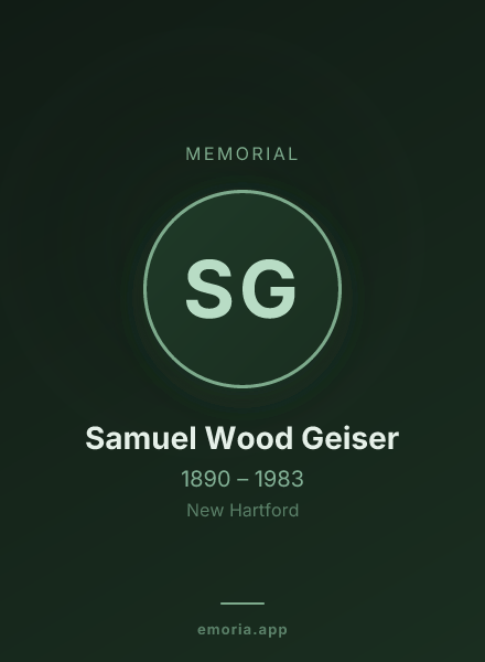 Memorial portrait of Samuel Wood Geiser