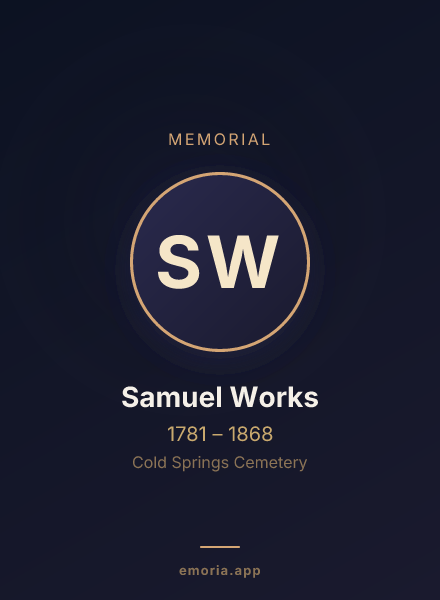 Memorial portrait of Samuel Works
