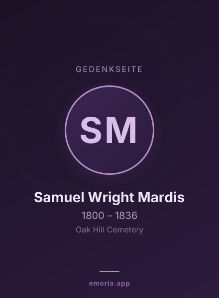 Gedenkportrait von Samuel Wright Mardis