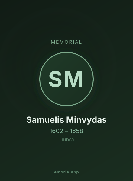 Memorial portrait of Samuelis Minvydas