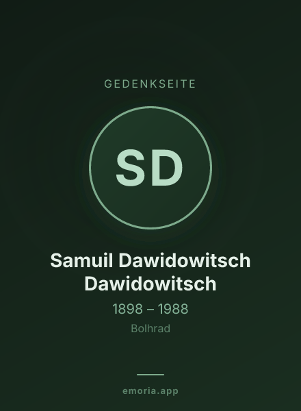 Gedenkportrait von Samuil Dawidowitsch Dawidowitsch