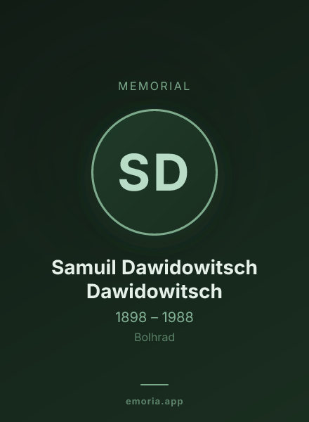 Memorial portrait of Samuil Dawidowitsch Dawidowitsch