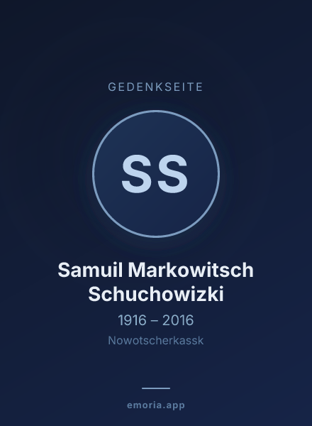 Gedenkportrait von Samuil Markowitsch Schuchowizki