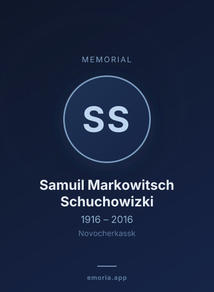Memorial portrait of Samuil Markowitsch Schuchowizki