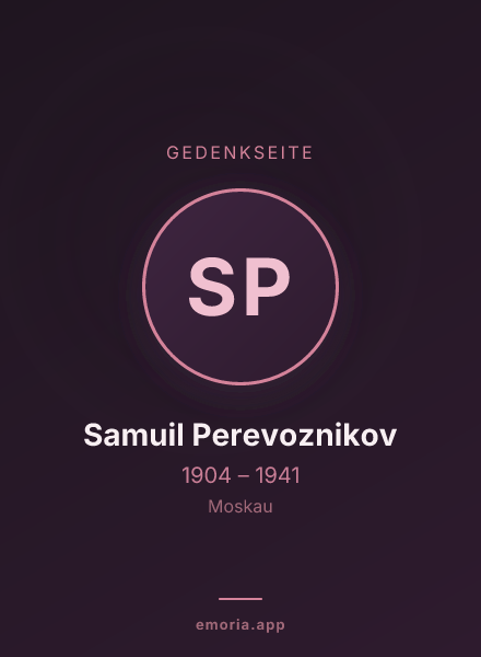 Gedenkportrait von Samuil Perevoznikov
