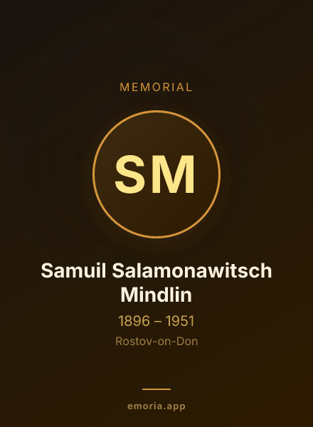 Memorial portrait of Samuil Salamonawitsch Mindlin