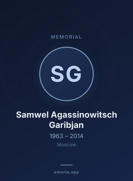 Memorial portrait of Samwel Agassinowitsch Garibjan
