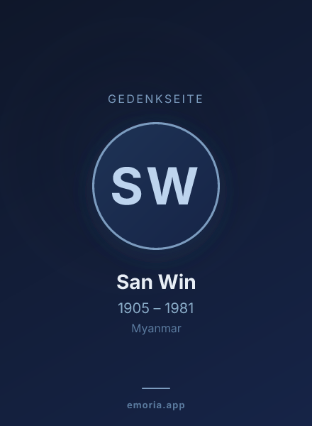 Gedenkportrait von San Win