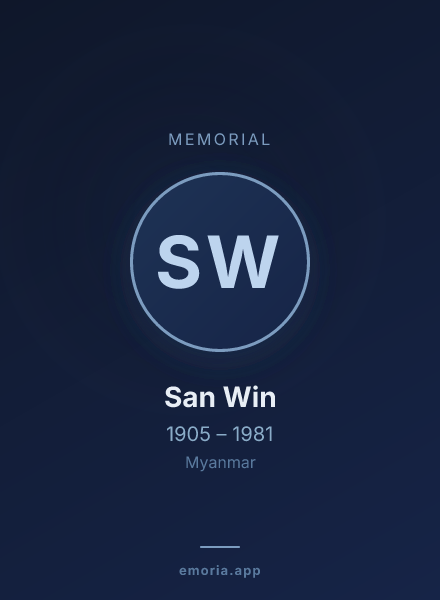 Memorial portrait of San Win