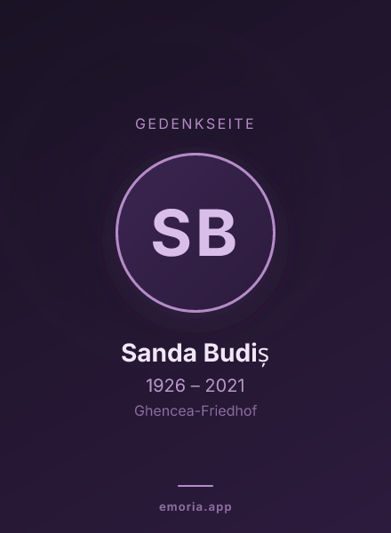Gedenkportrait von Sanda Budiș