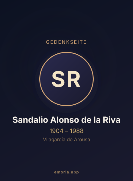 Gedenkportrait von Sandalio Alonso de la Riva