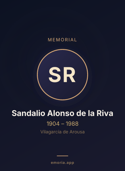 Memorial portrait of Sandalio Alonso de la Riva