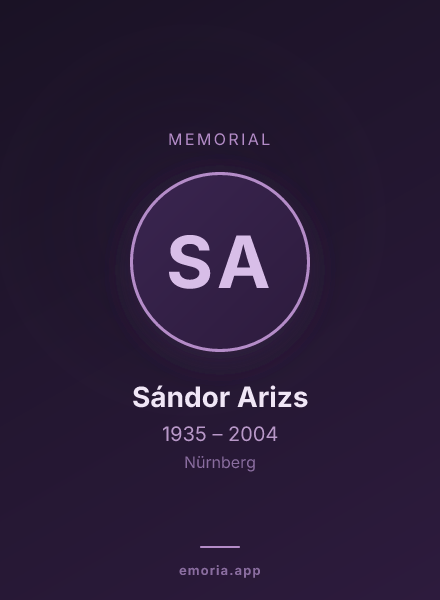 Memorial portrait of Sándor Arizs