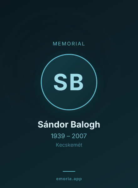 Memorial portrait of Sándor Balogh