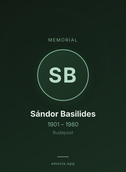 Memorial portrait of Sándor Basilides