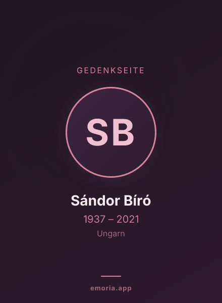 Gedenkportrait von Sándor Bíró