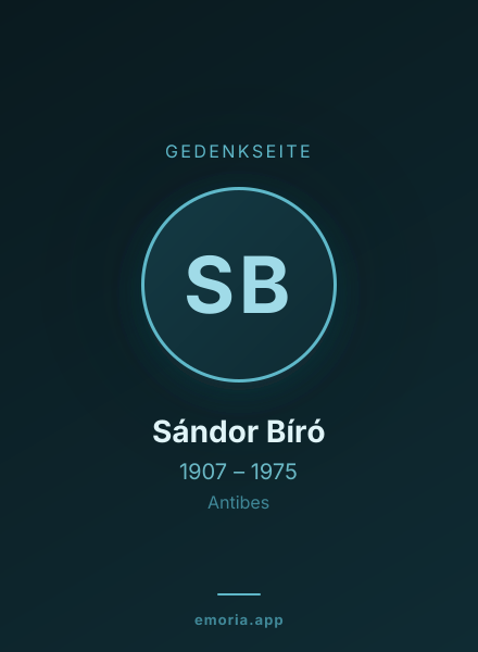 Gedenkportrait von Sándor Bíró