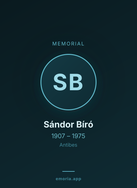 Memorial portrait of Sándor Bíró