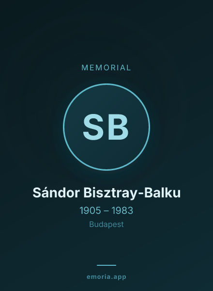 Memorial portrait of Sándor Bisztray-Balku