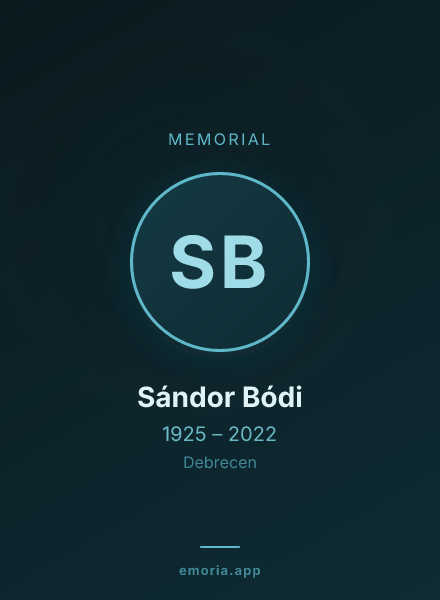 Memorial portrait of Sándor Bódi